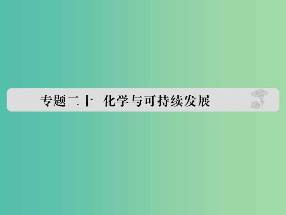 高考化学 专题二十 化学与可持续发展课件.ppt_第1页