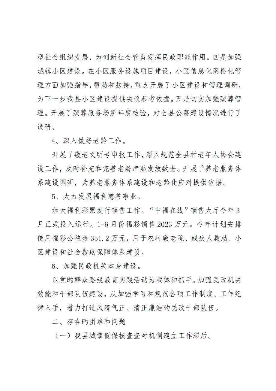 民政局上半年总结及下半年安排_第4页