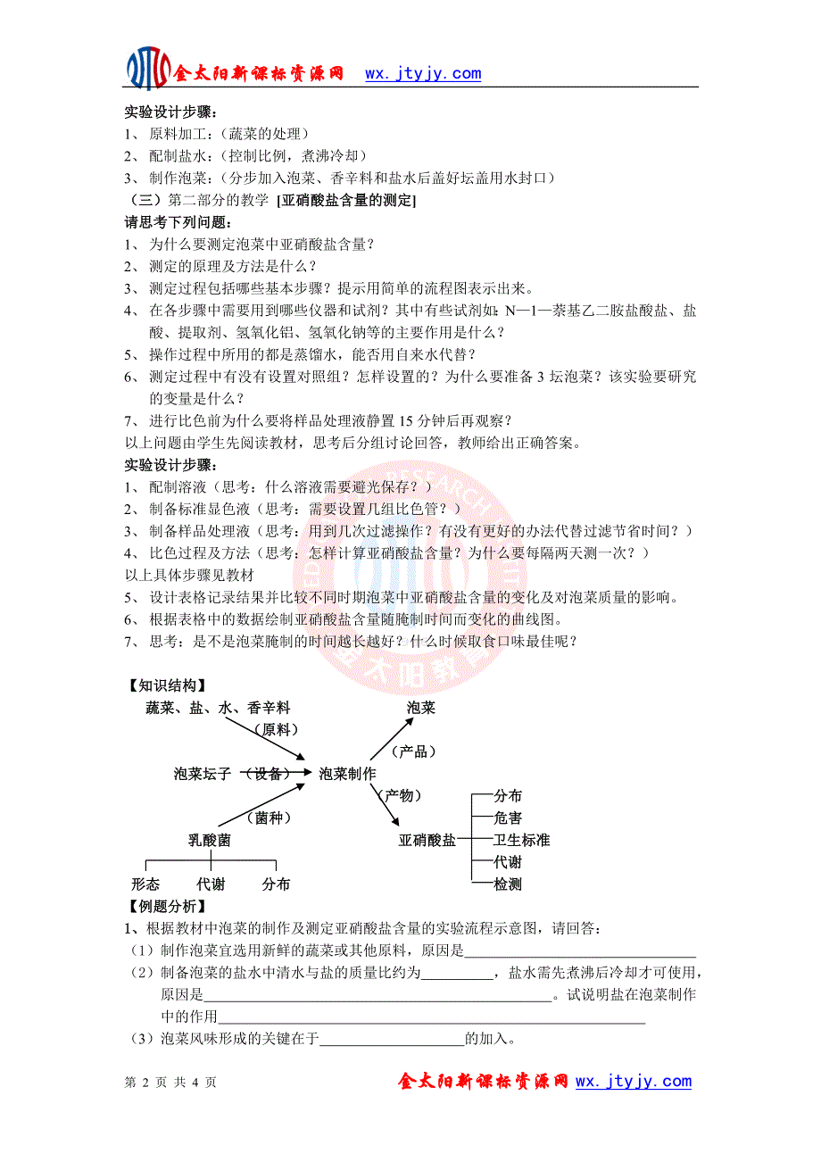 课题3制作泡菜并检测亚硝酸盐含量（人教版）_第2页