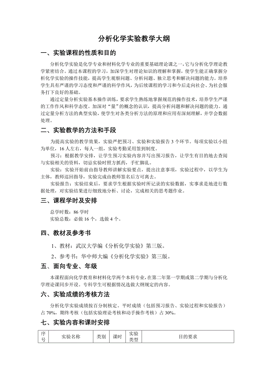 分析化学实验教学大纲_第1页