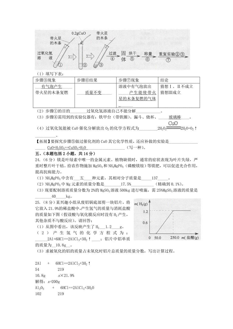 广东省化学中考题及答案_第5页