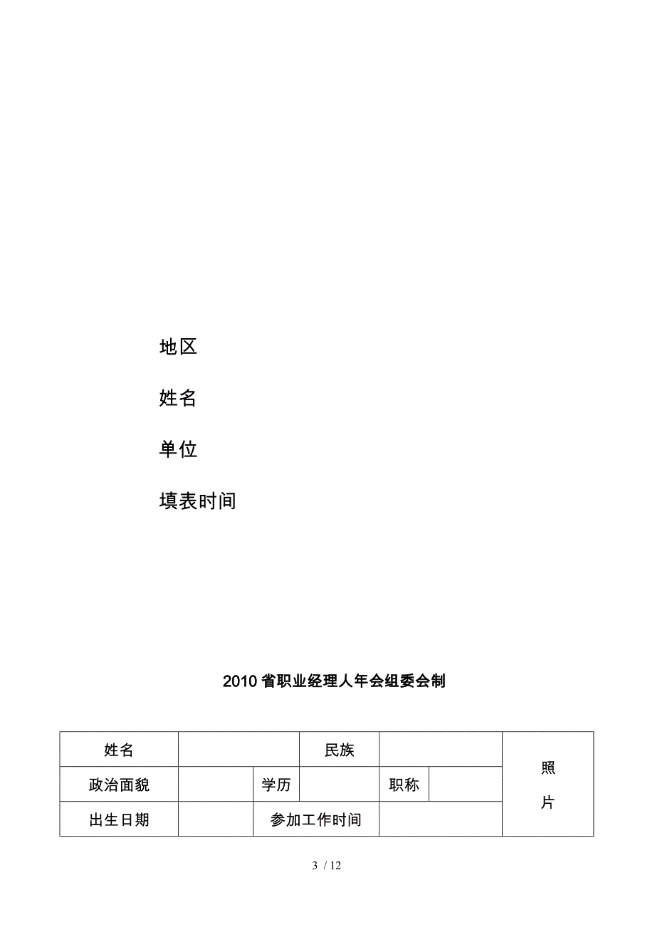 广东十大杰出职业经理人候选人推荐表_第3页