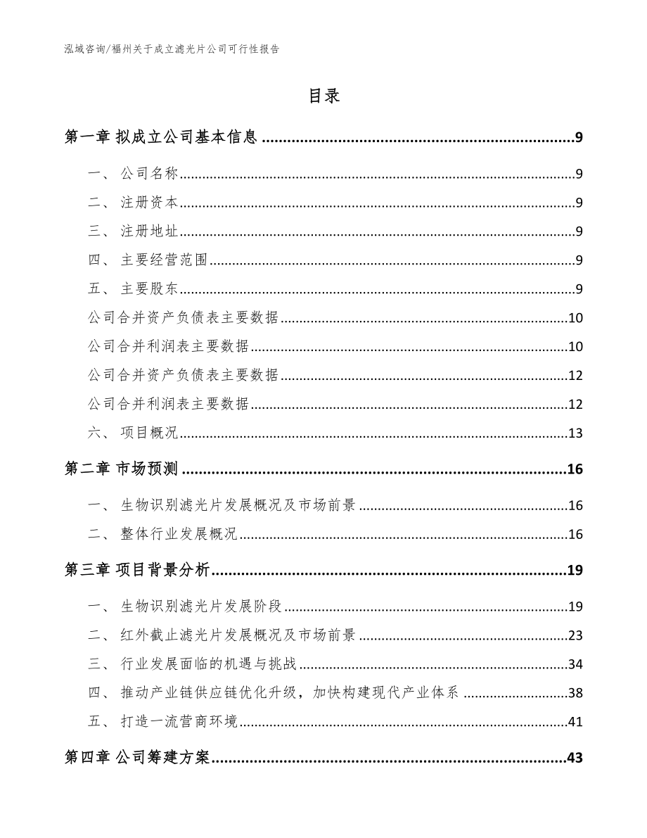 福州关于成立滤光片公司可行性报告_范文参考_第2页