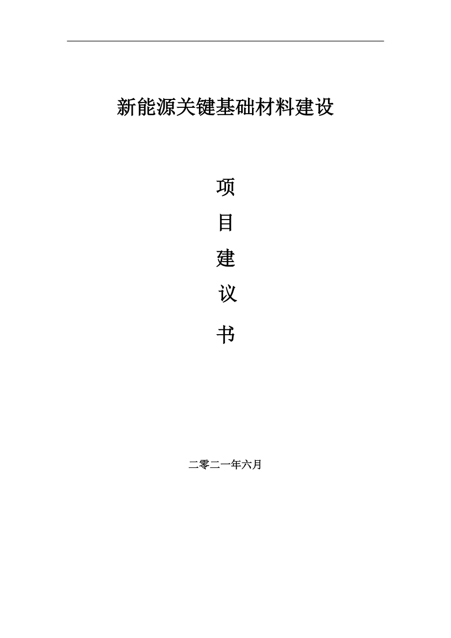 新能源关键基础材料项目建议书写作参考范本_第1页