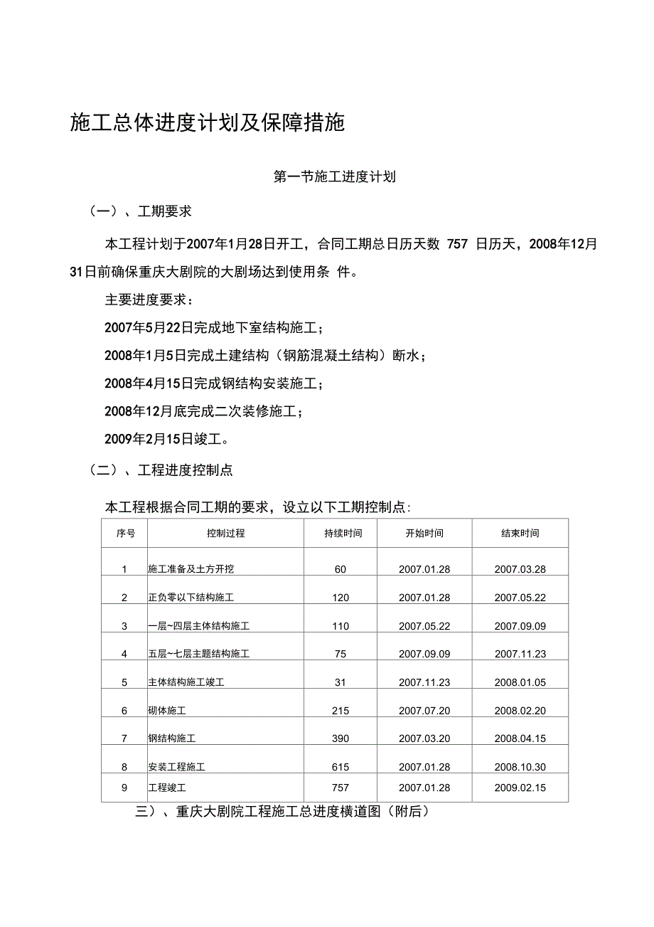 施工总体进度计划及保障措施_第1页