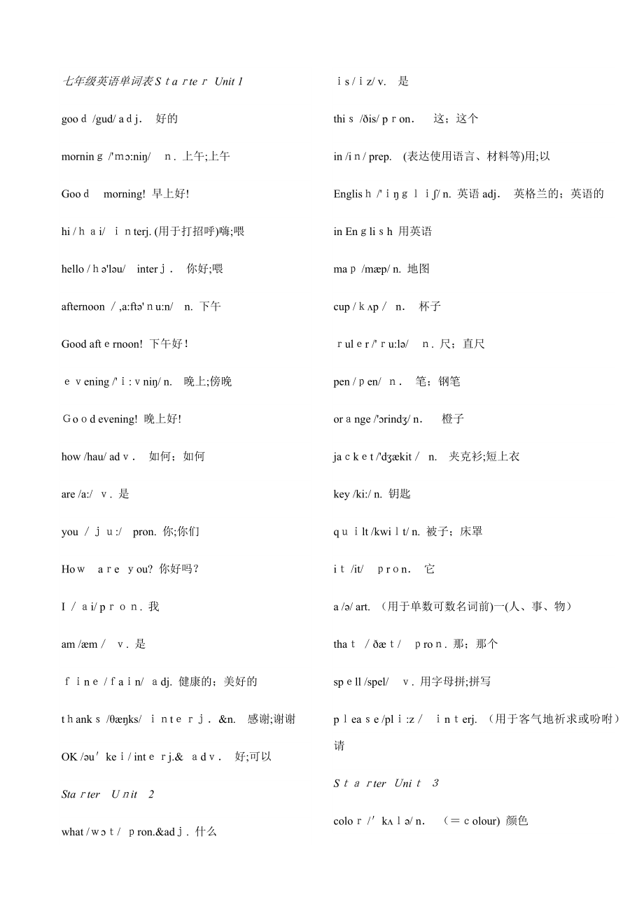 人教版初中单词汇总表(含音标)_第1页