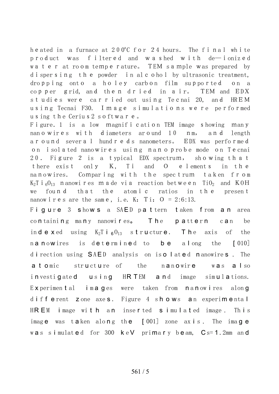 SYNTHESIS AND STRUCTURE DETERMINATION OF K2Ti6O13 NANOWIRES_第2页