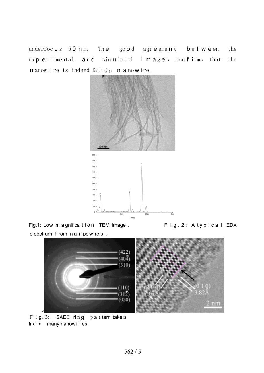 SYNTHESIS AND STRUCTURE DETERMINATION OF K2Ti6O13 NANOWIRES_第3页