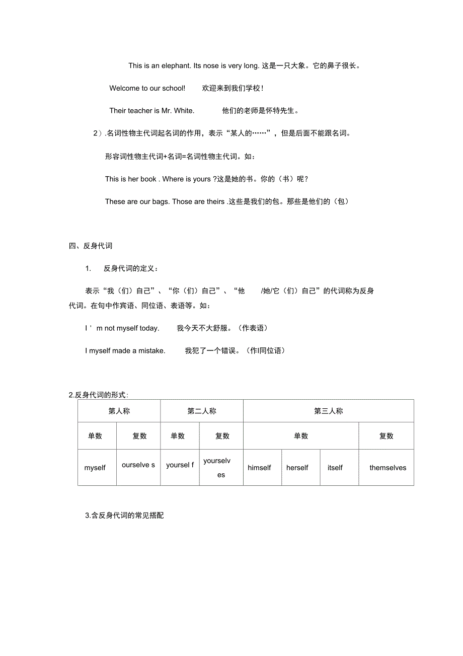 讲练人称、物主、反身代词(含解析)_第4页