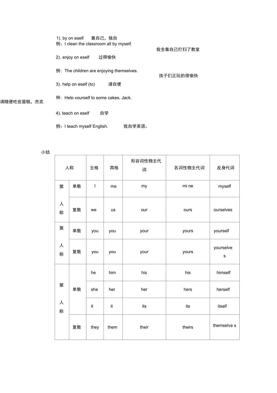 讲练人称、物主、反身代词(含解析)_第5页