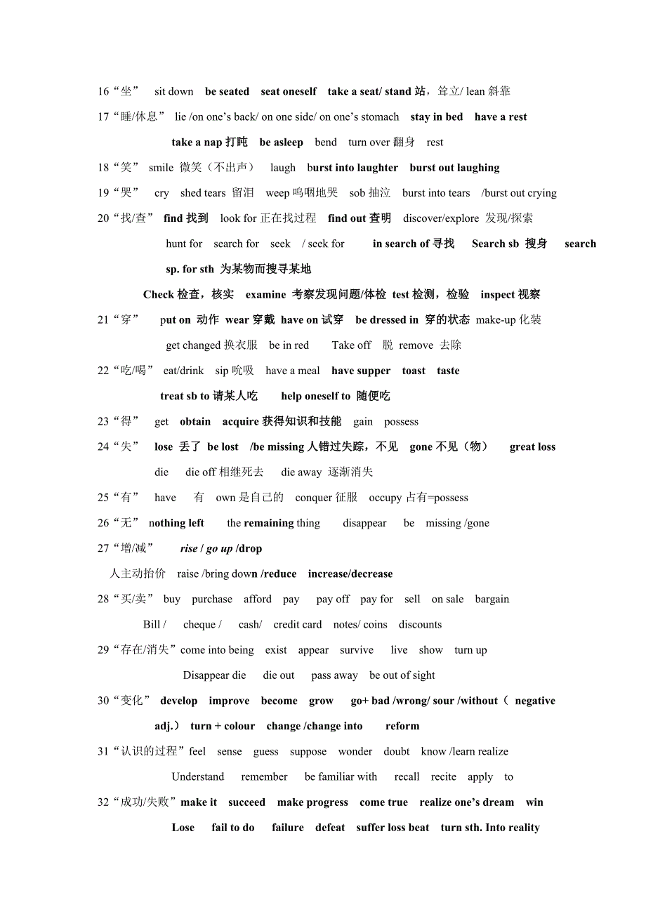 历年高考完形填空常用词汇总结_第2页