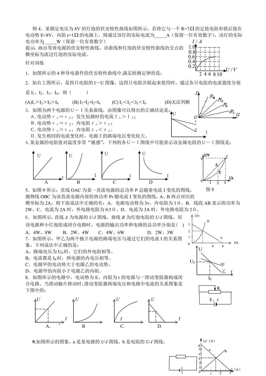 U-I图象和ΔU-ΔI的物理意义及题型总结_第2页