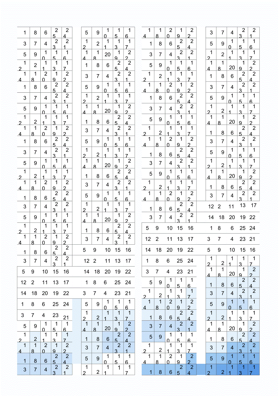 舒尔特表格25格(7周)_第2页