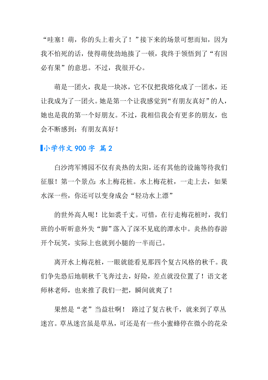 小学作文900字汇总五篇_第3页