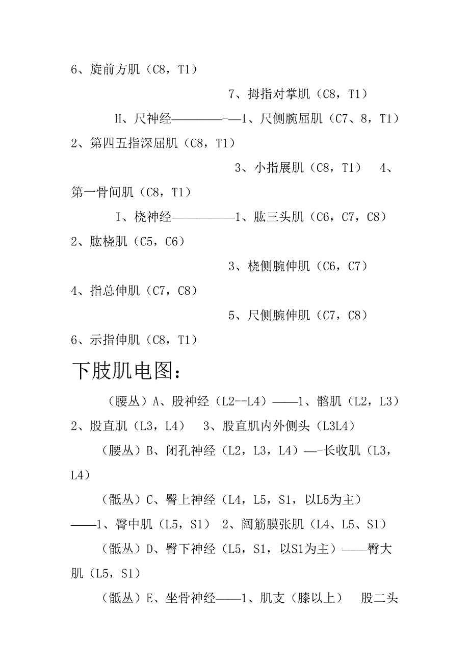 肌肉名称功能及神经支配_第2页