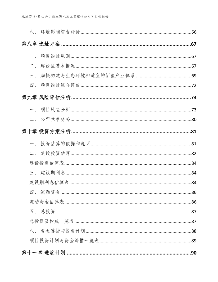 黄山关于成立锂电三元前驱体公司可行性报告_模板范文_第4页