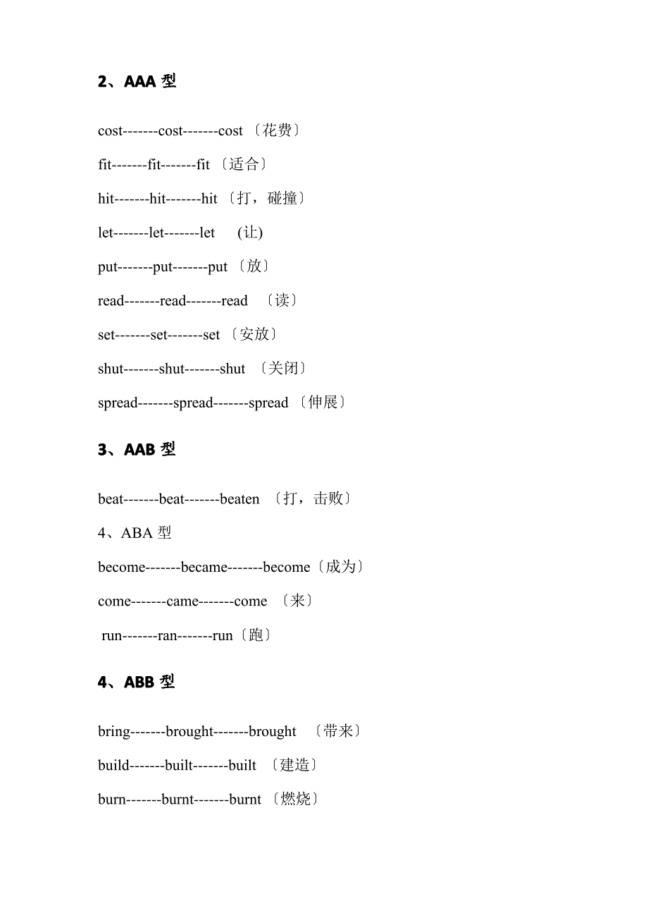 动词过去式变化表_第3页