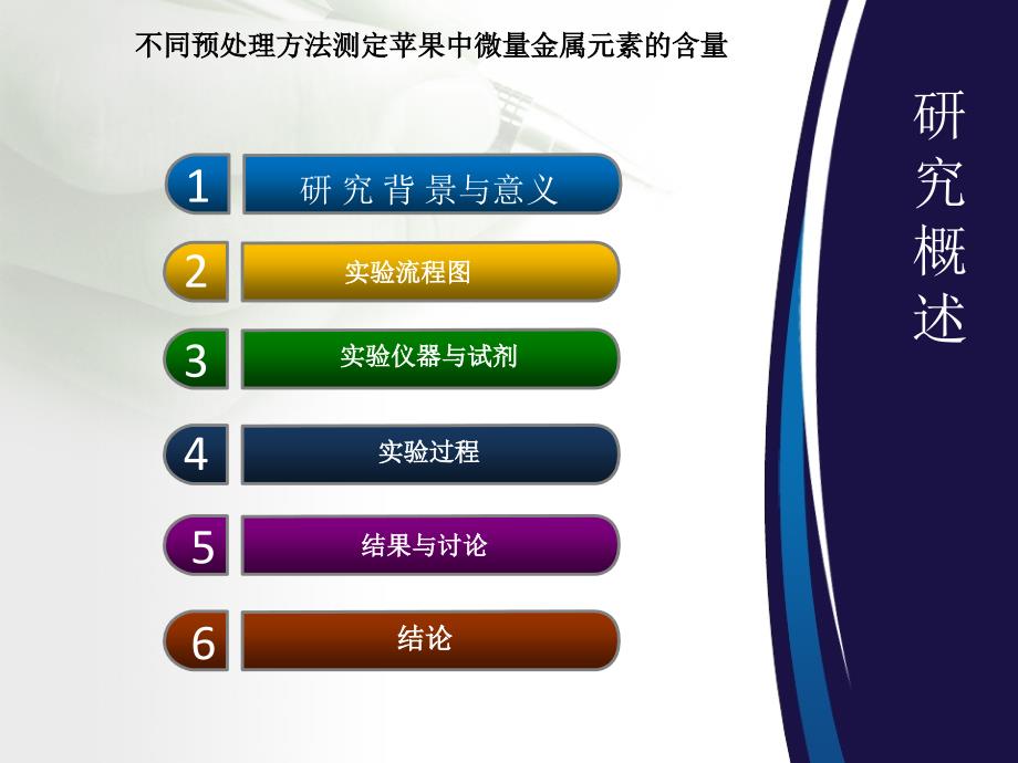 不同预处理方法测定苹果中微量金属元素的含量-毕业论文概要课件_第2页