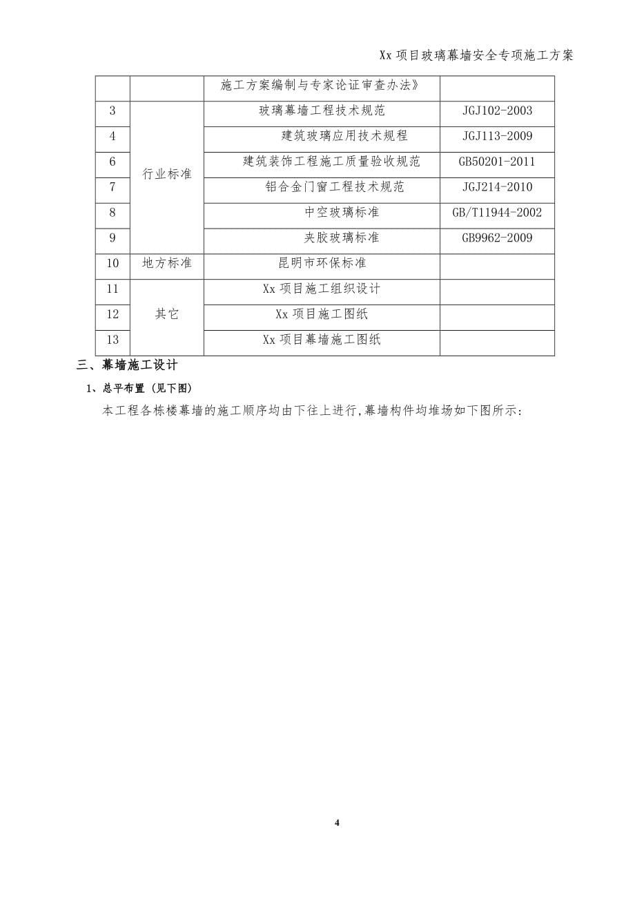 xx项目玻璃幕墙安全专项施工方案范本_第5页