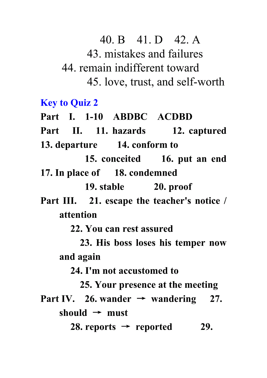 新编大学英语第三册（浙大版）quiz答案_第2页