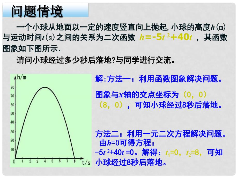 广东省广州市白云区汇侨中学九年级数学下册《二次函数与一元二次方程》课件（2） 新人教版_第2页