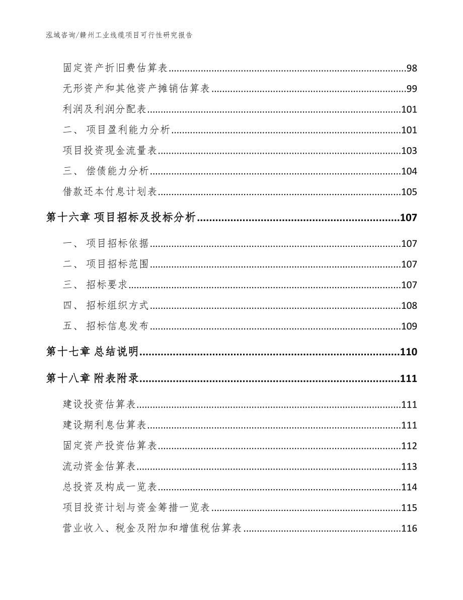 赣州工业线缆项目可行性研究报告【模板参考】_第5页