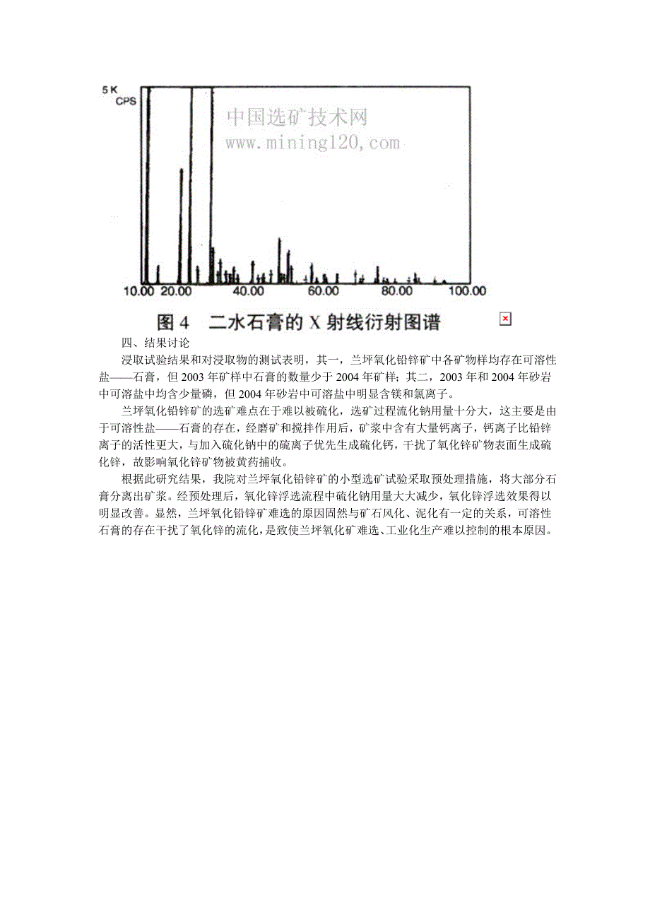 解析氧化铅锌矿中石膏对选矿工艺的影响.doc_第4页