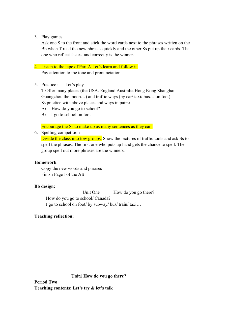 人教版PEP小学英语六年级上册英文教案全集（92页）_第2页