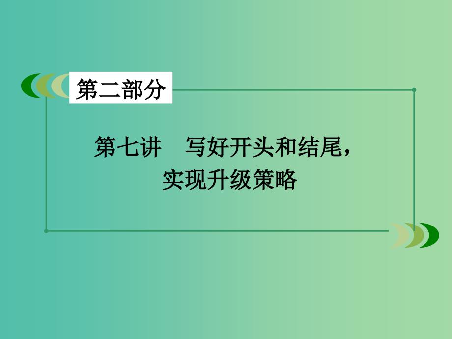 高考英语一轮复习 写作素养培养 第7讲 写好开头和结尾 实现升级策略课件 新人教版.ppt_第3页