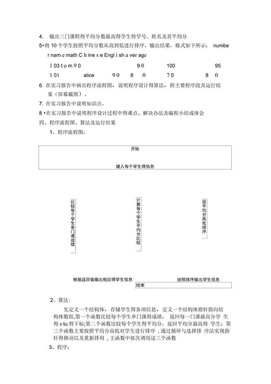 《C语言程序设计》综合实习报告_第5页