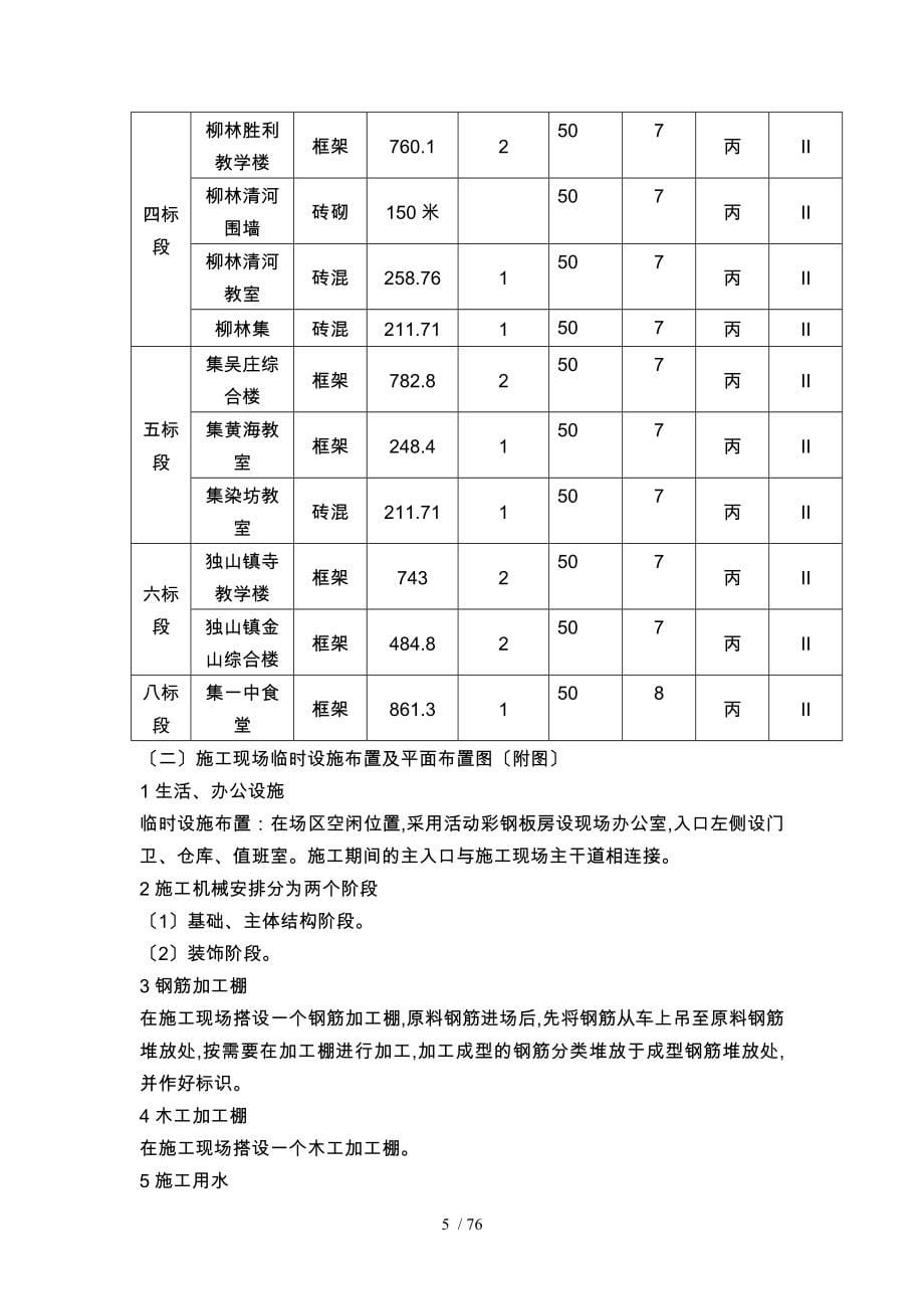 教学楼招投标施工设计方案_第5页