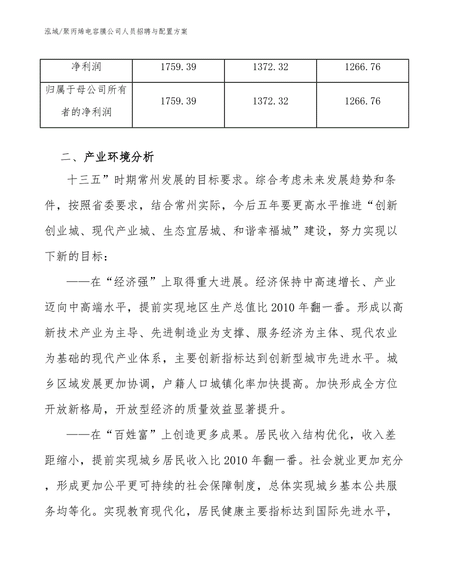 聚丙烯电容膜公司人员招聘与配置方案_第3页