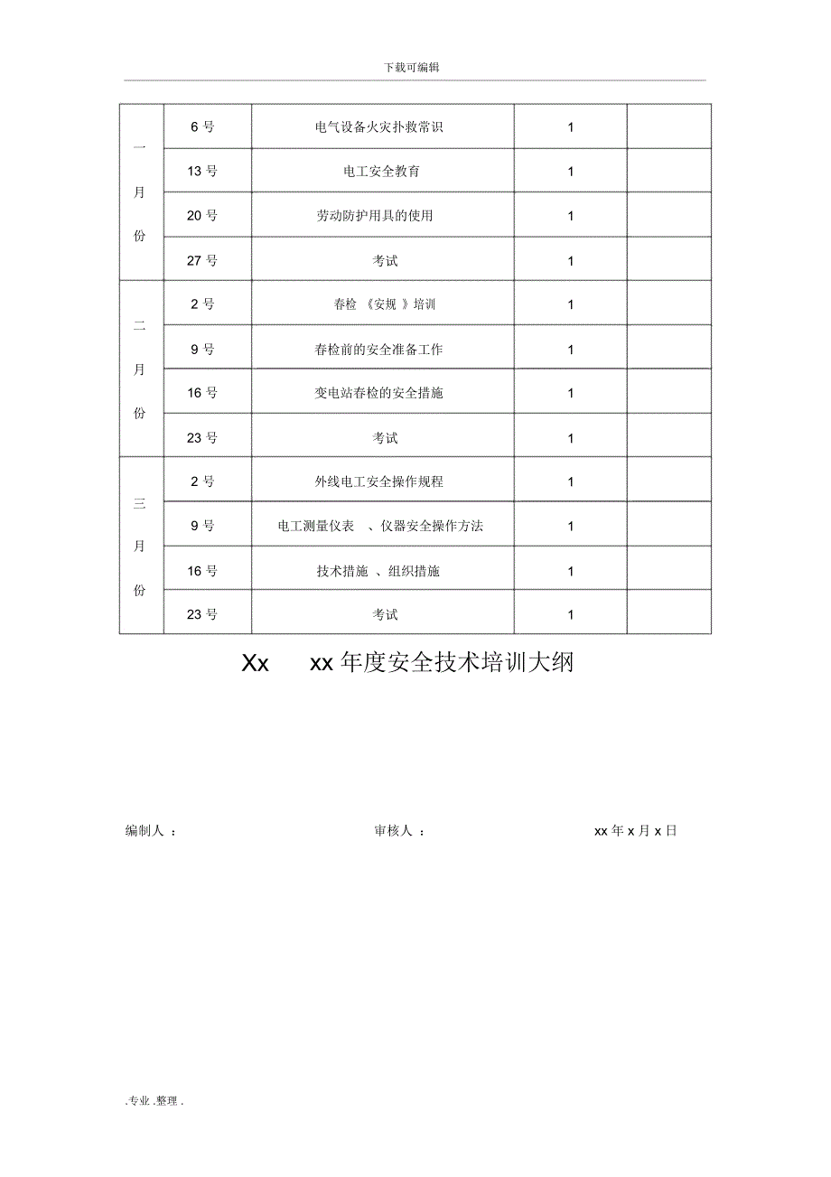 电工年度培训计划_第4页