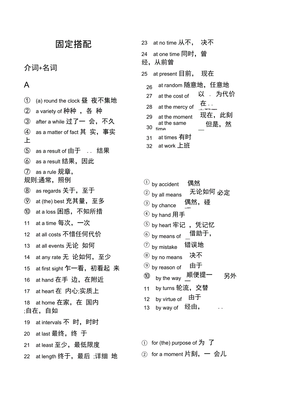 2017年山西专升本固定搭配总结_第1页