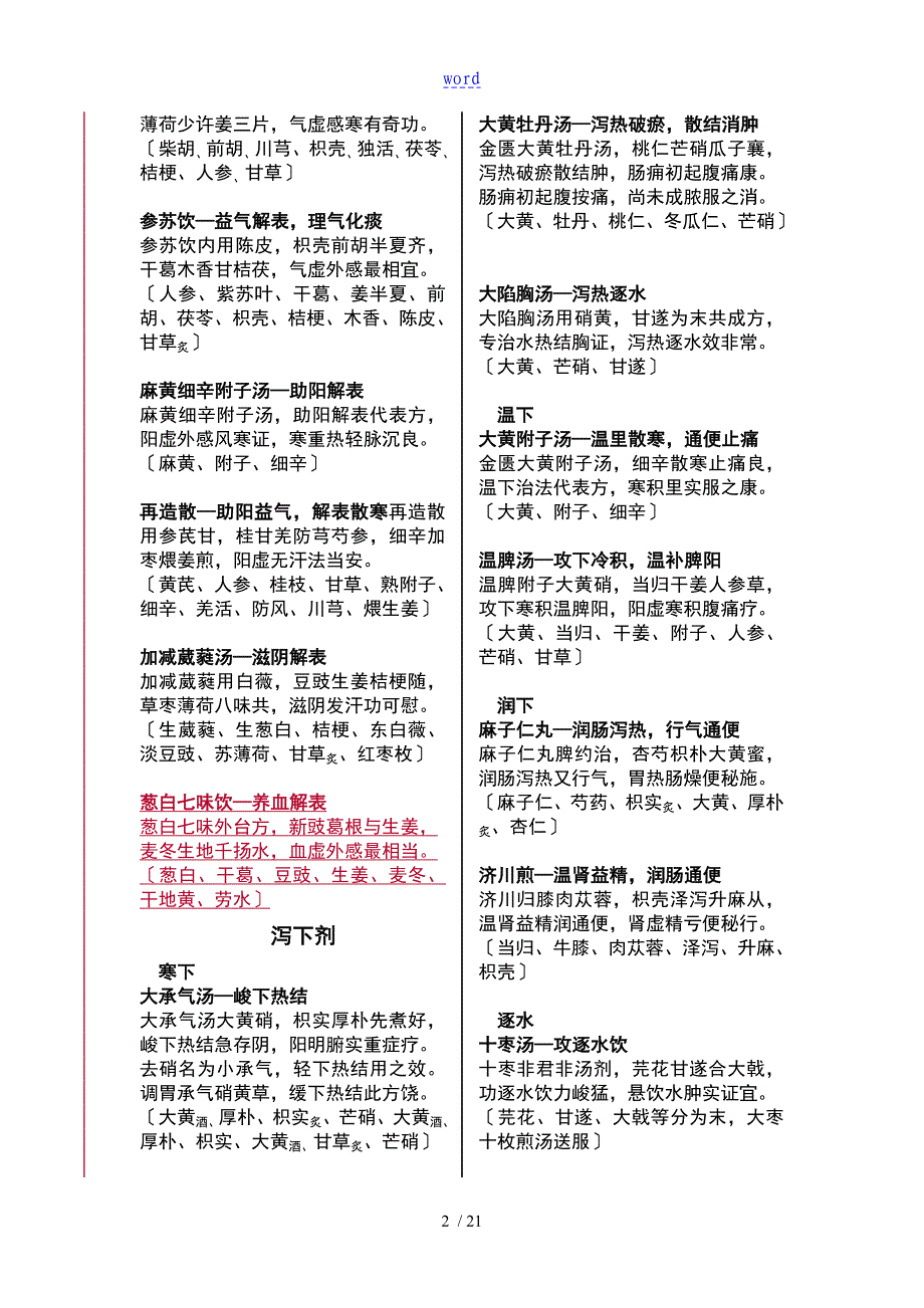 考研方剂歌诀及药物组成_第2页