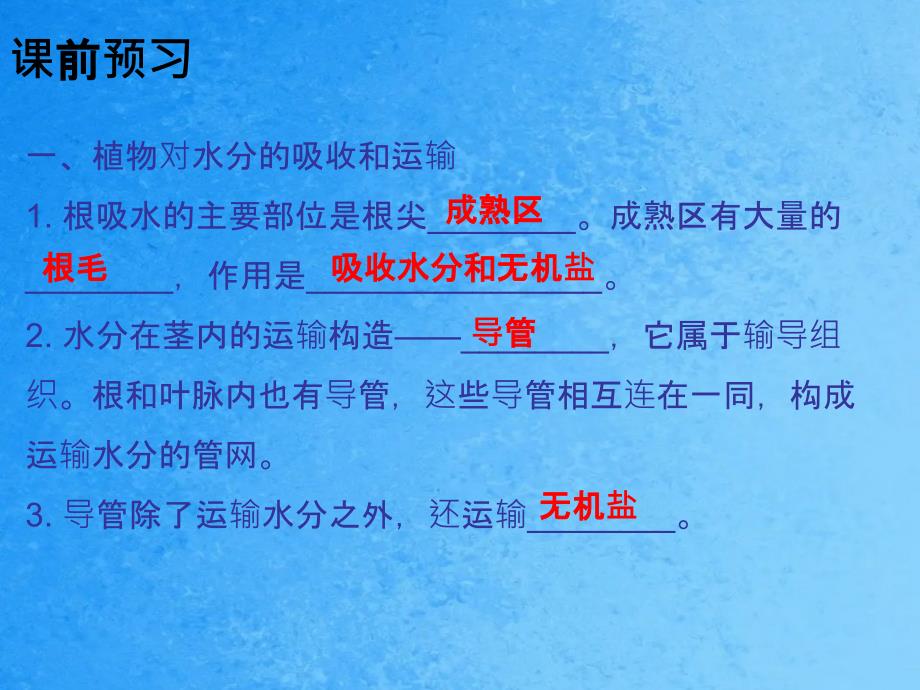 人教版七年级生物上册第三章绿色植物与生物圈的水循环ppt课件_第3页