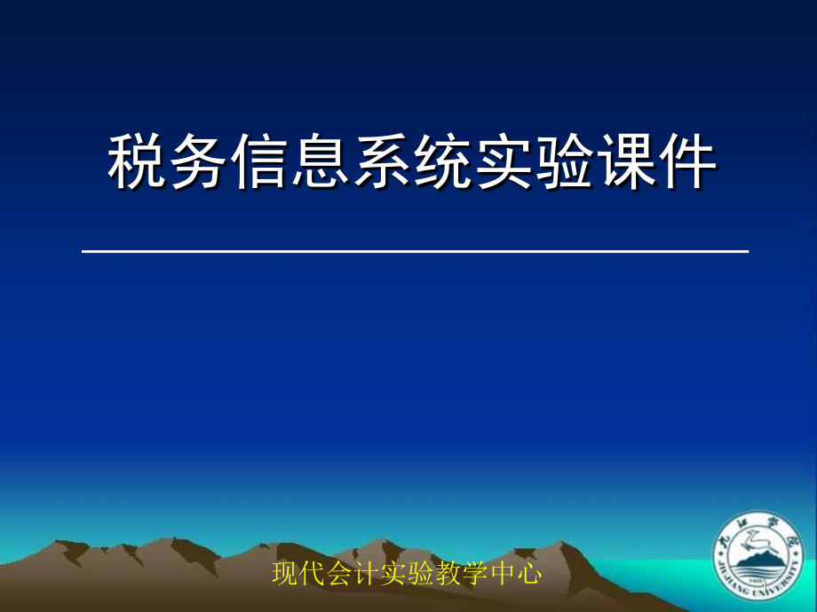 税务信息系统实验课件_第1页