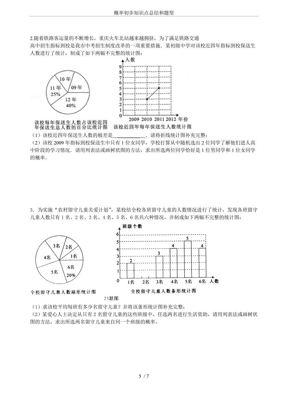 概率初步知识点总结和题型_第5页