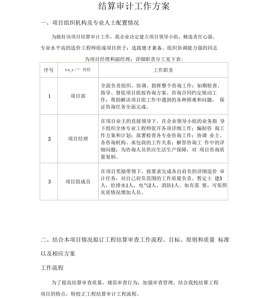 结算审计工作实施预案_第1页