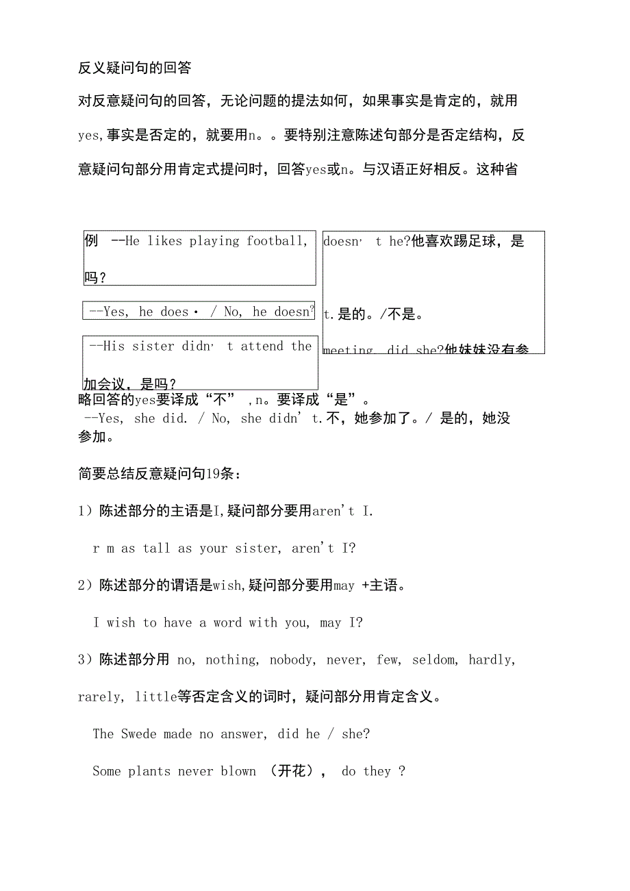 反义疑问句的回答及特殊情况_第2页