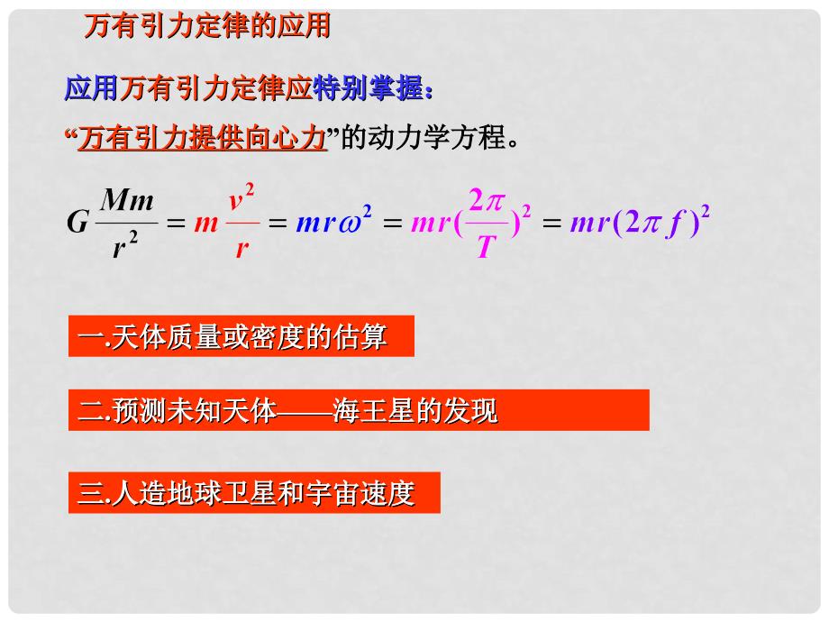 山西省运城市临猗中学高中物理 万有引力定律的应用课件 新人教版必修2_第4页