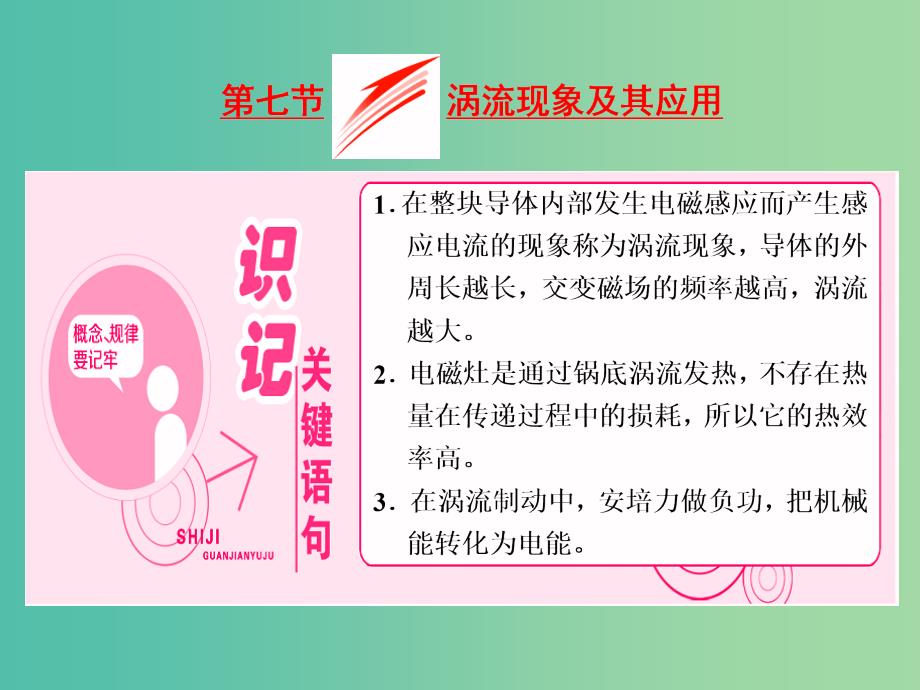 2019年高中物理 第一章 电磁感应 第七节 涡流现象及其应用课件 粤教版选修3-2.ppt_第1页