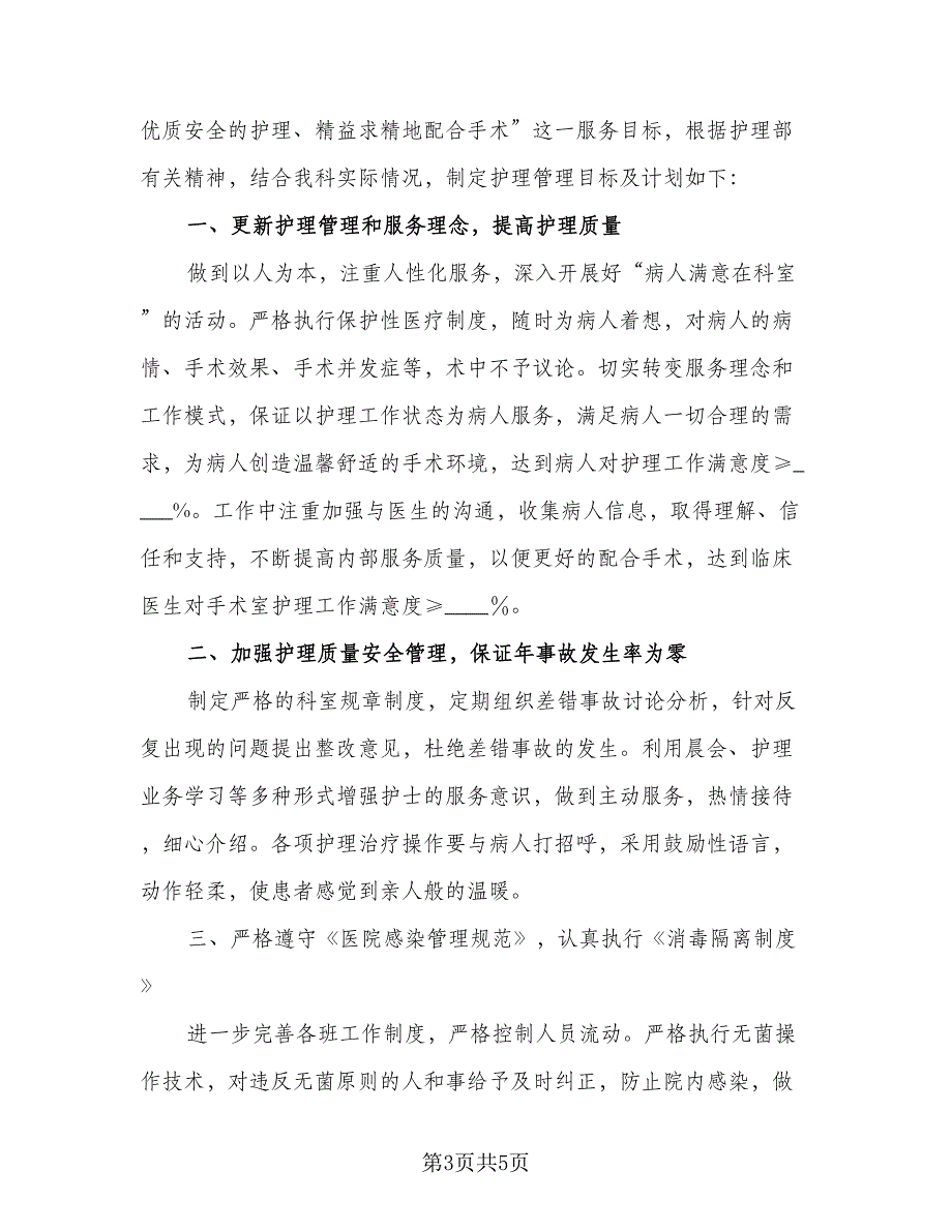 医院手术室护士长2023工作计划标准模板（二篇）.doc_第3页