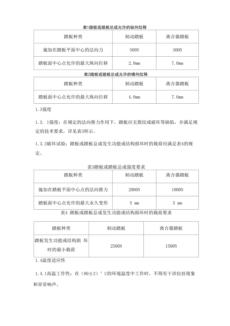 汽车制动离合踏板总成技术要求_第2页