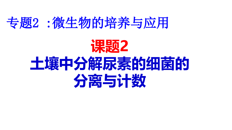 土壤中分解尿素的细菌的分离与计数(公开课).ppt_第1页