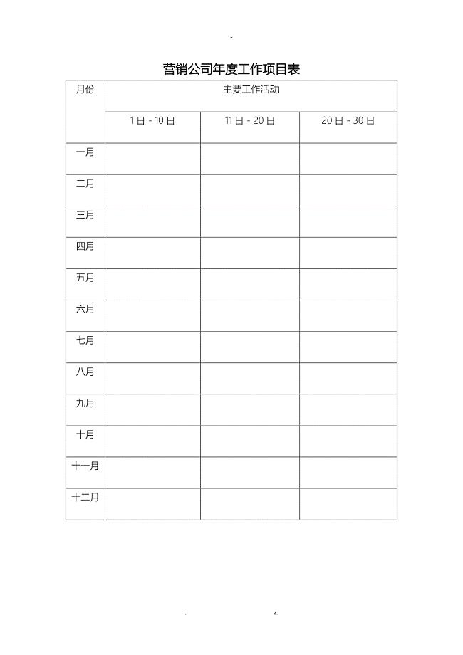 营销表格及销售人员周工作计划总结工作计划总结表