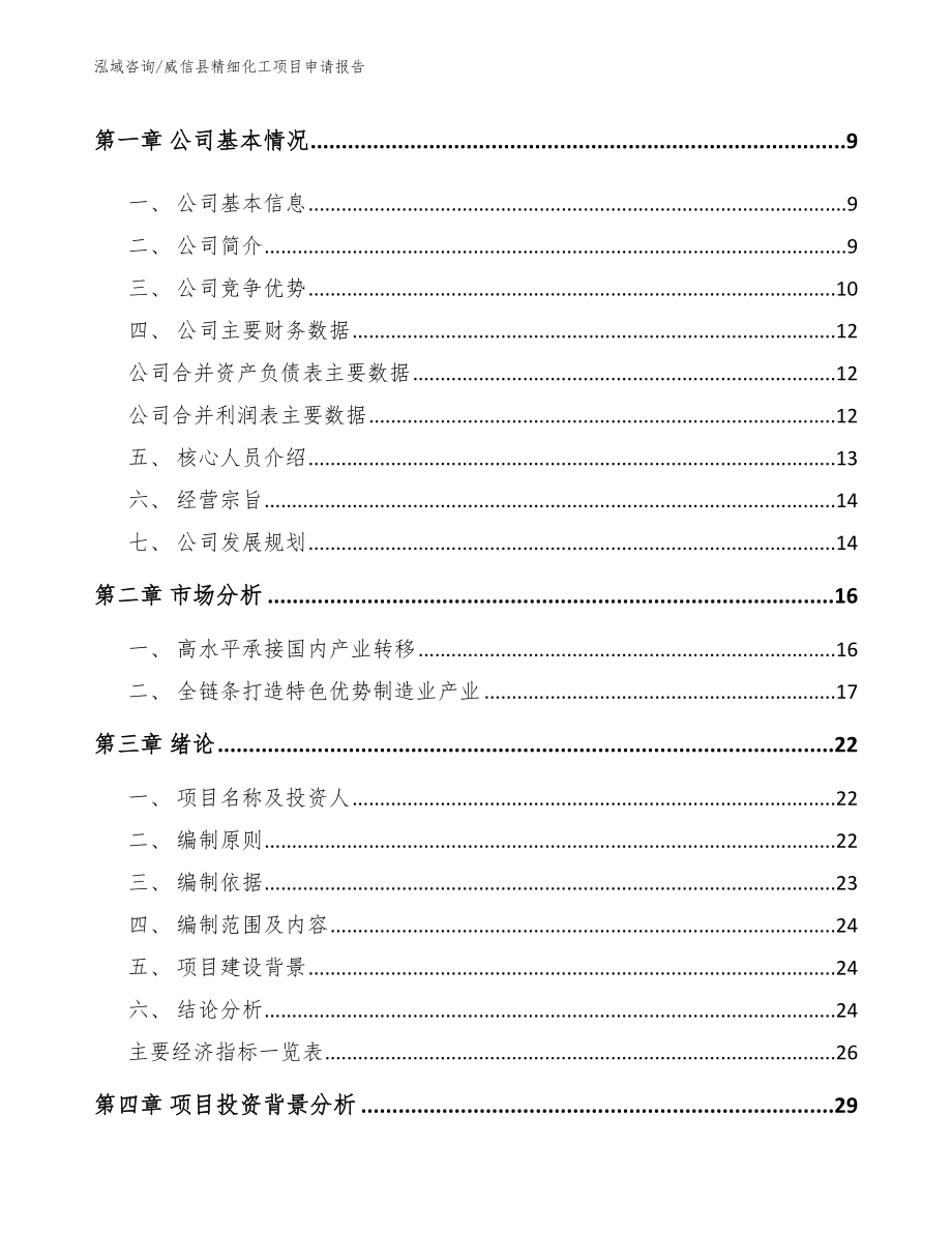 威信县精细化工项目申请报告【模板参考】_第3页