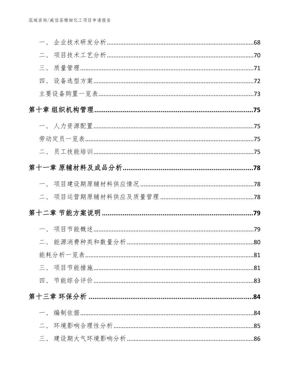 威信县精细化工项目申请报告【模板参考】_第5页