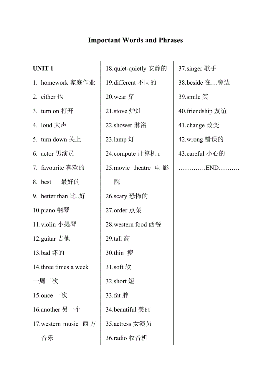 小学英语六年级上册单词重点(有翻译)_第1页