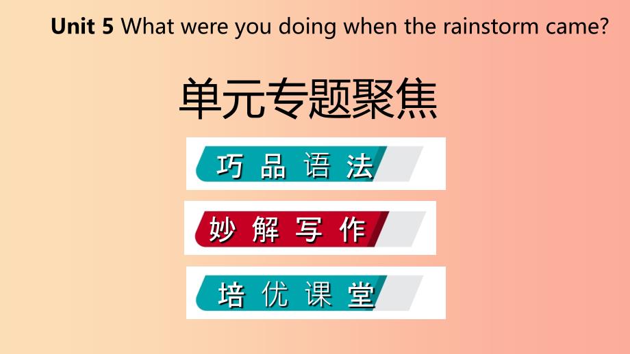 2019年春八年级英语下册Unit5Whatwereyoudoingwhentherainstormcame专题聚焦课件新版人教新目标版.ppt_第2页